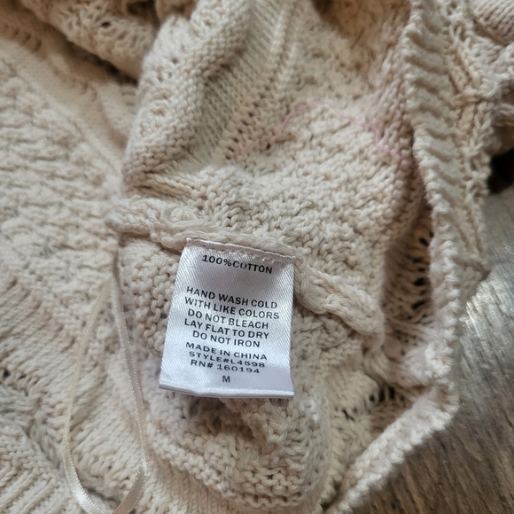 100% Cotton By Together Crochet Knit Crop Top Size Medium - Picture 8 of 9